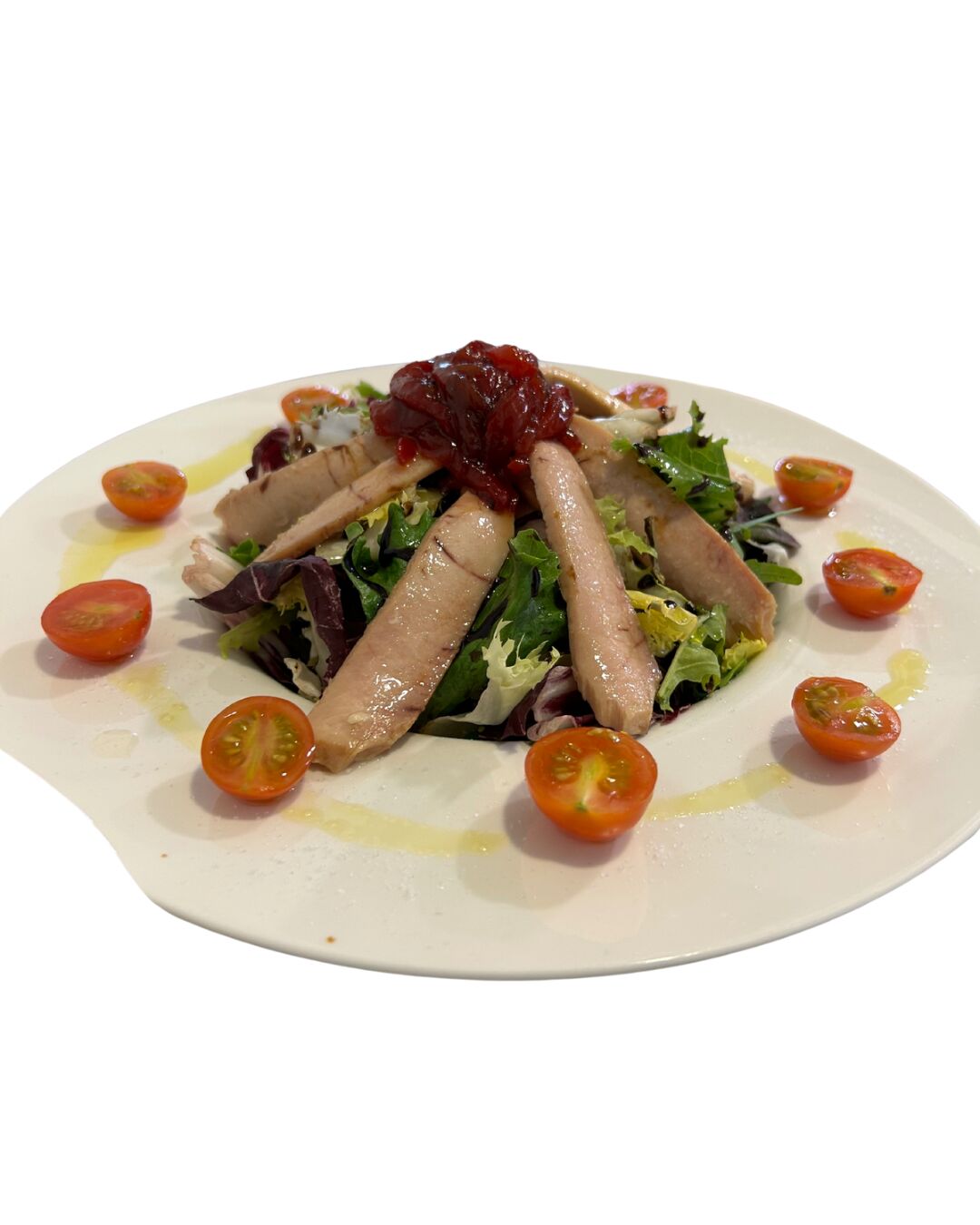 Ensalada de ventresca con pimiento confitado 