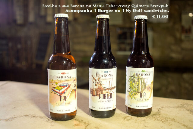 Cerveja Barona acompana o take-away.