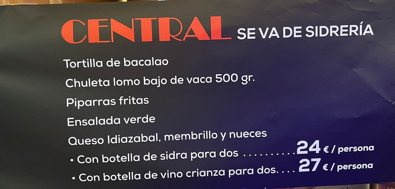 MENU SIDRERIA