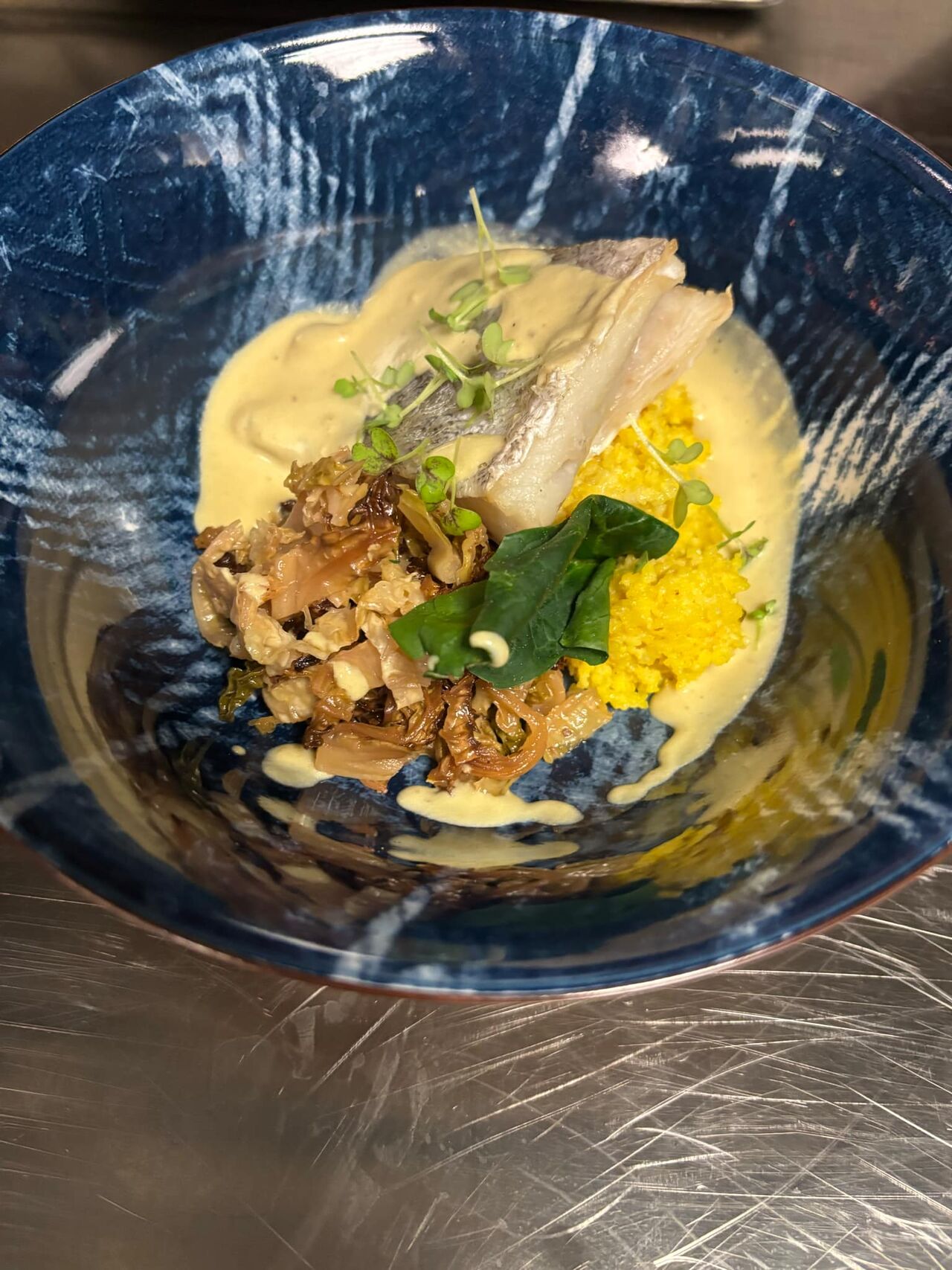 Filet de lieu jaune crème à la pistache