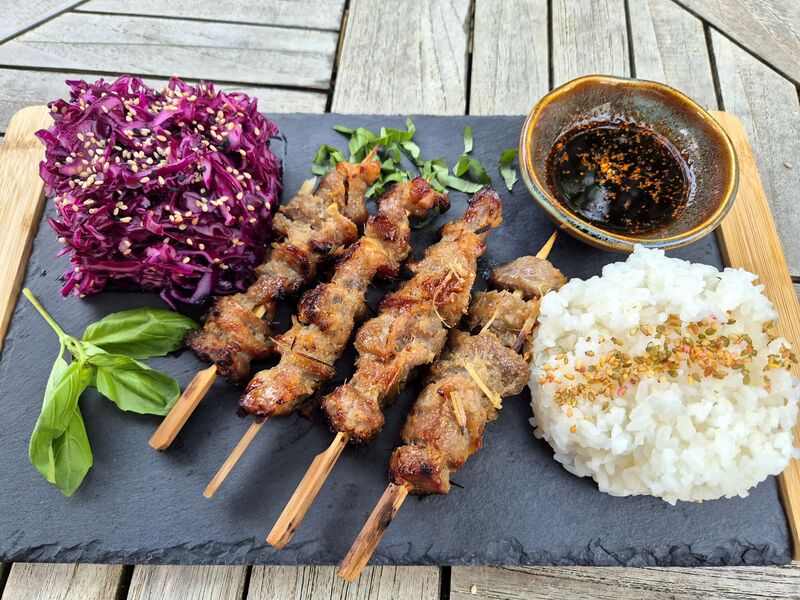 Brochettes de porc la citronnelle