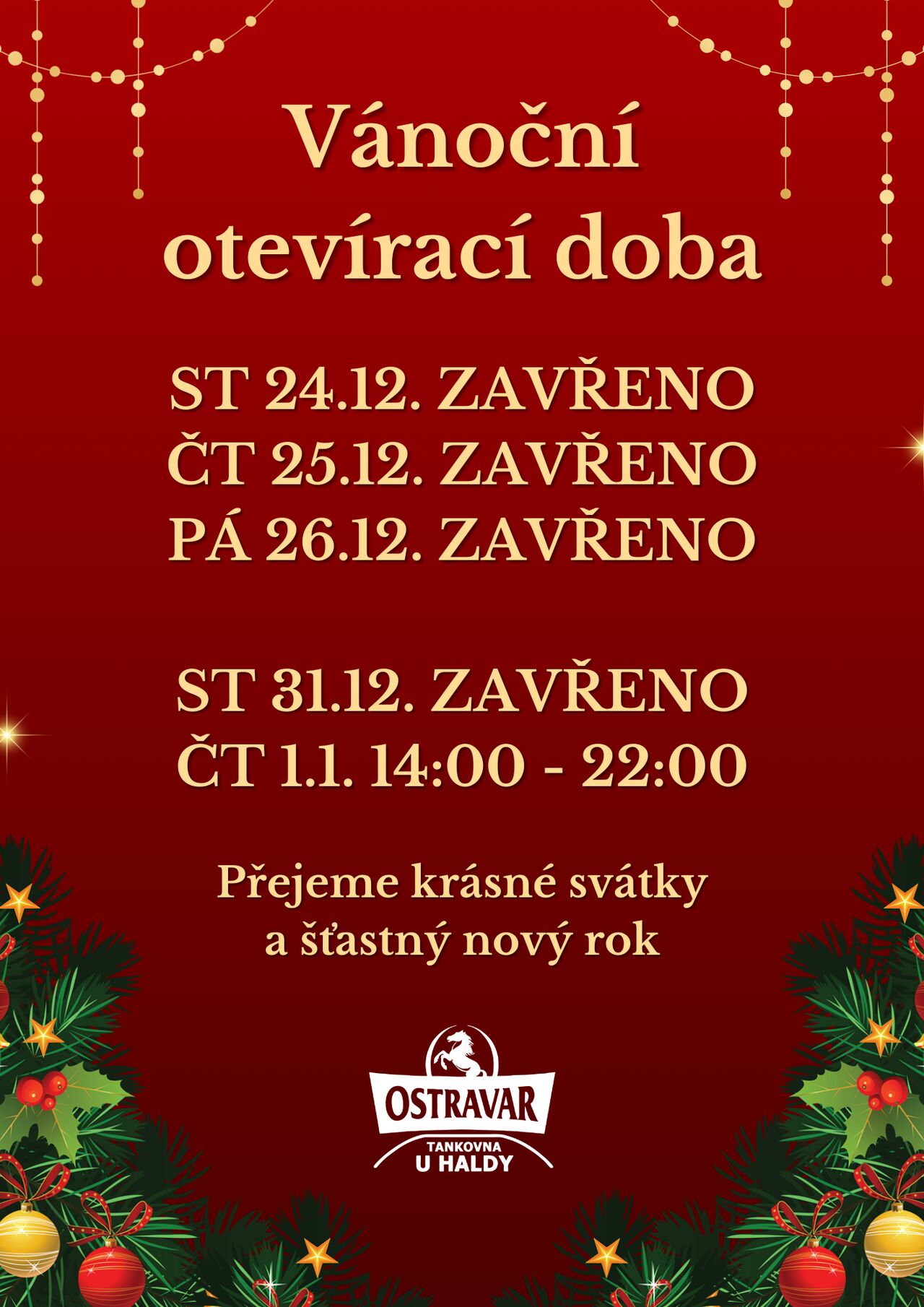 Vánoční otevírací doba