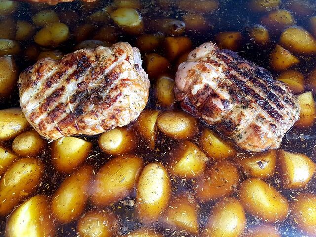 Rôtis de dinde farcis aux champignons 