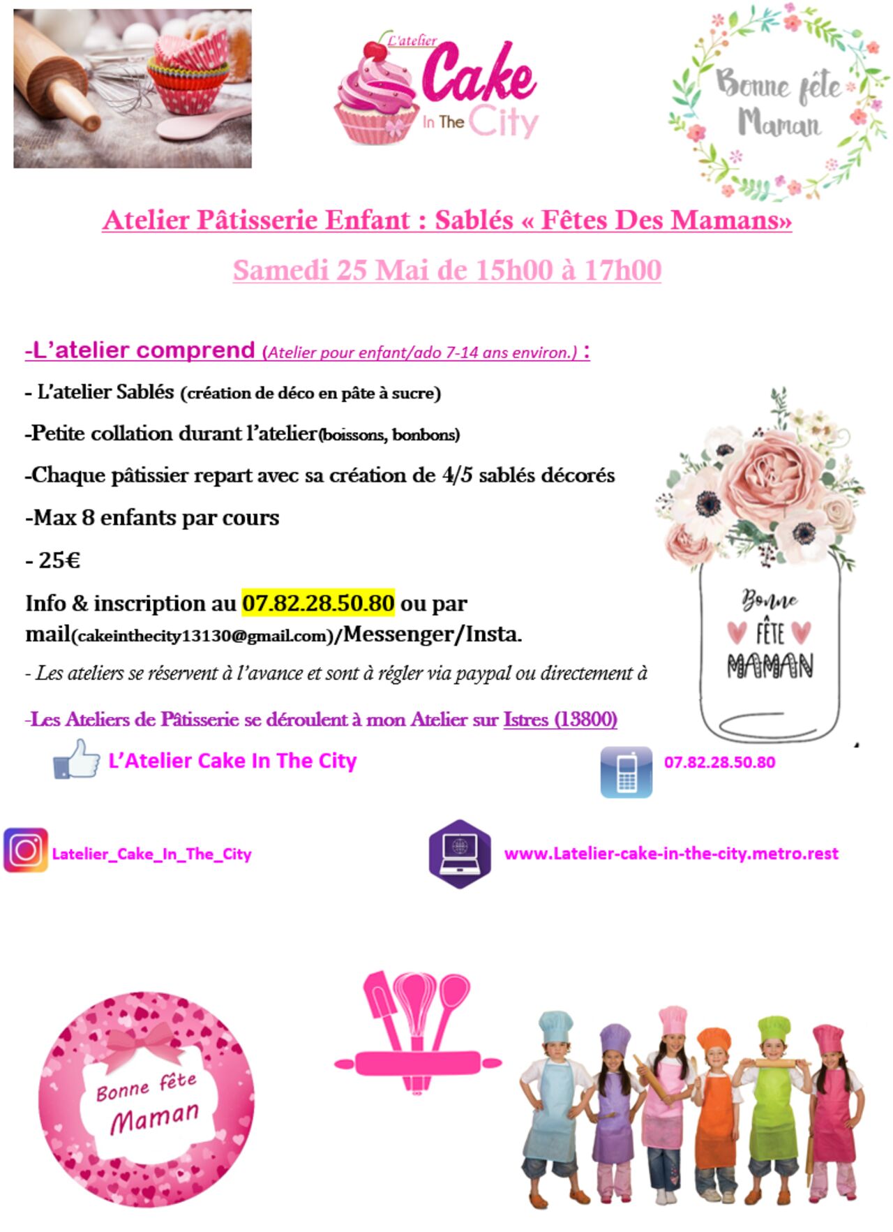 Atelier Pâtisserie enfant : Sablés Fêtes Des Mamans Samedi 25/05/2024