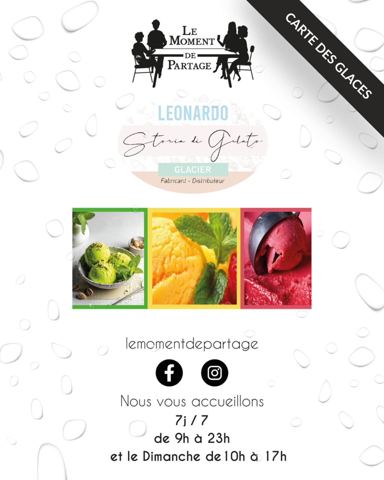 Carte des glaces à découvrir !