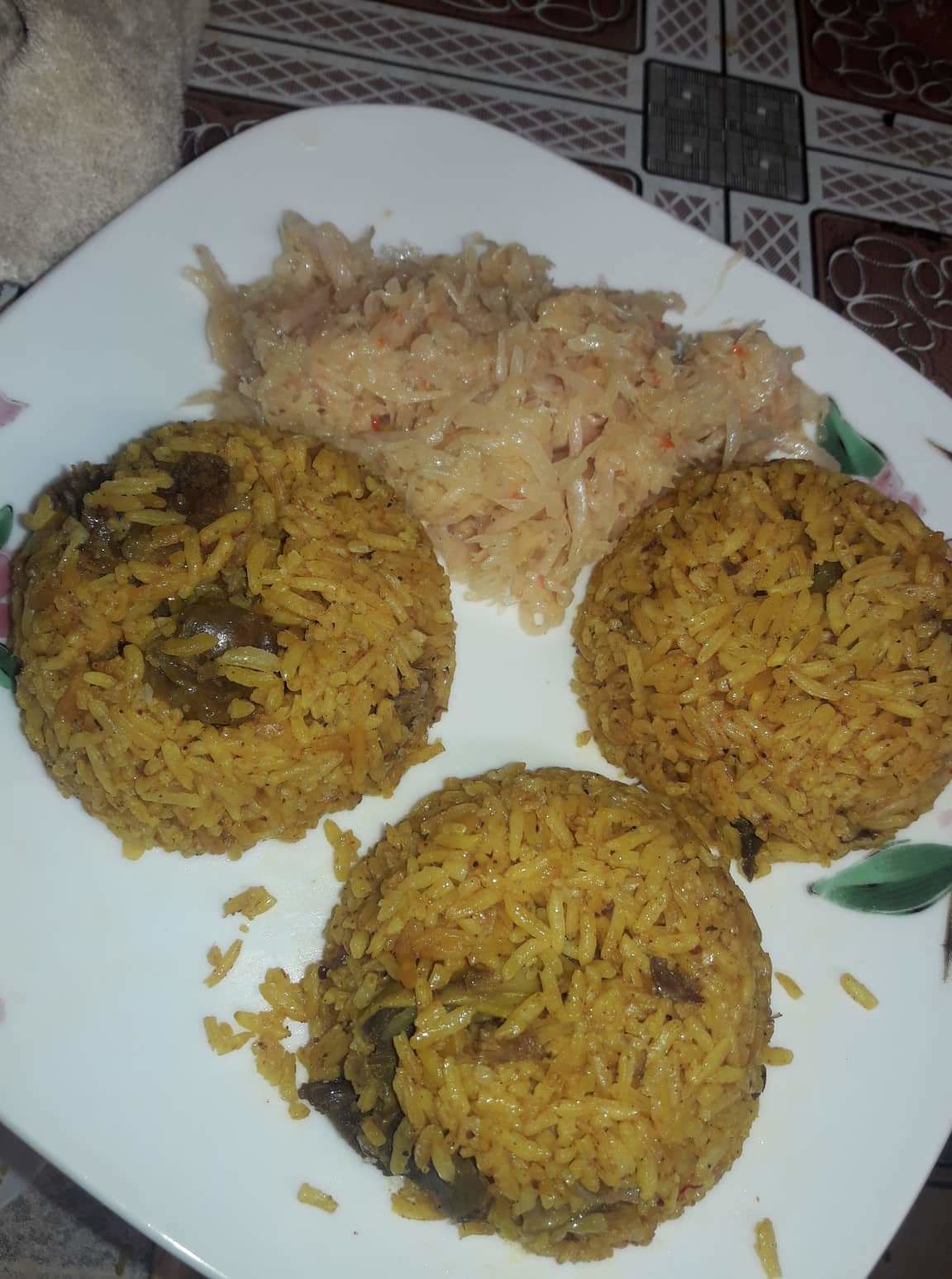 Riz Pilao et salade de papaye