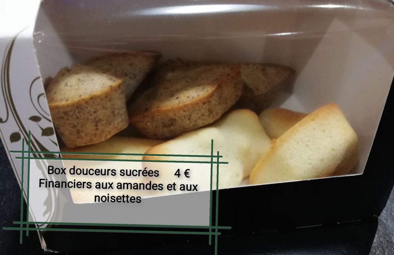 Box douceurs sucrées du 15 juin 2021
Financiers aux amandes et aux noisettes 