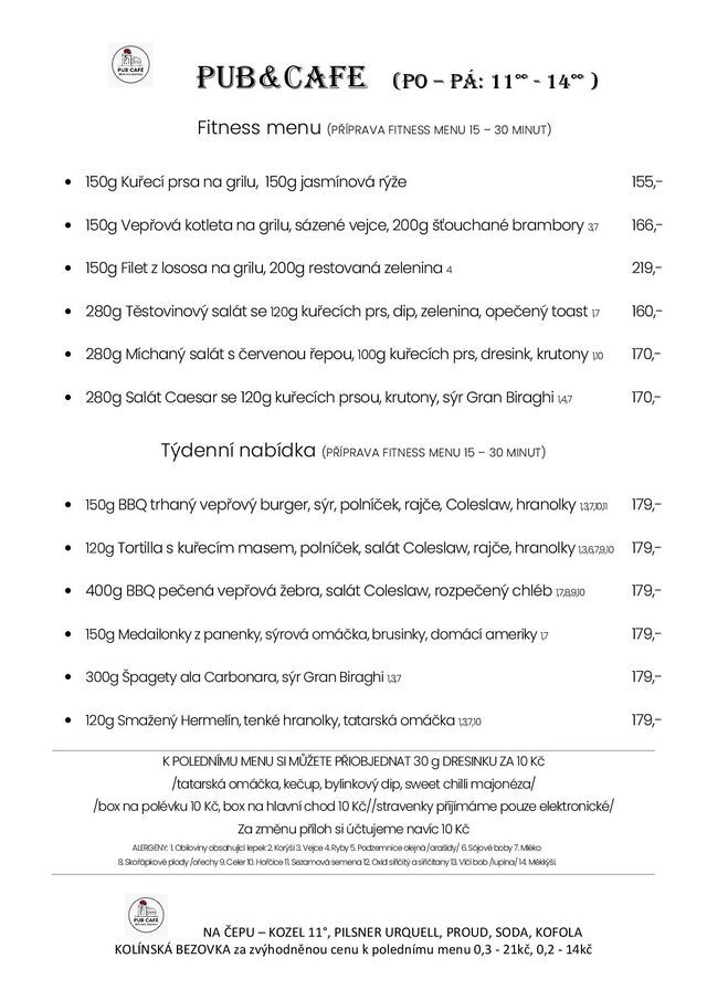 TÝDENNÍ MENU OD 24. LISTOPADU