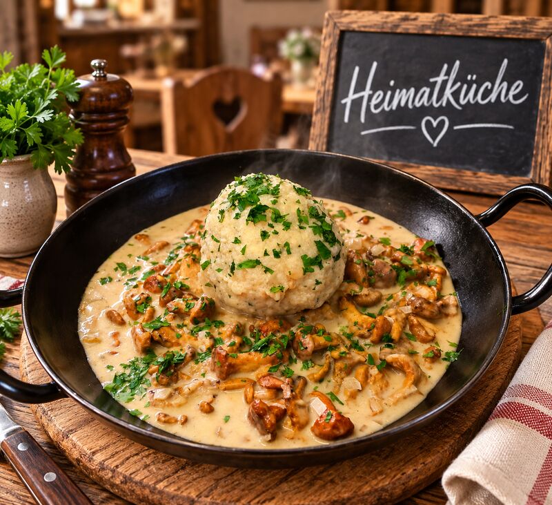 Eierschwammerl mit Semmelknödel 