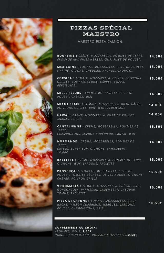 Pizzas Spécial maestro