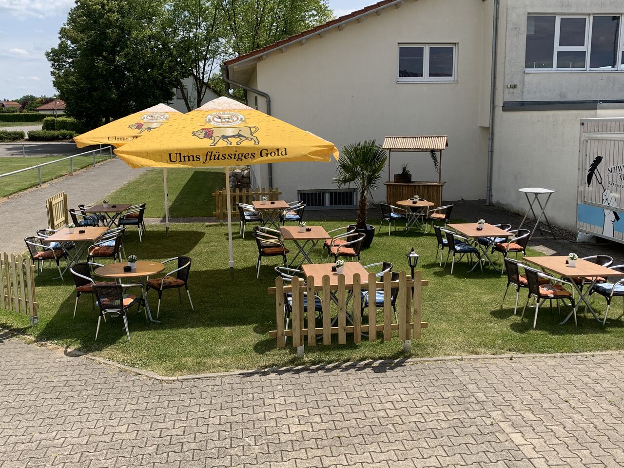 Unser, extra wegen Covid19 neu angelegter Biergarten.