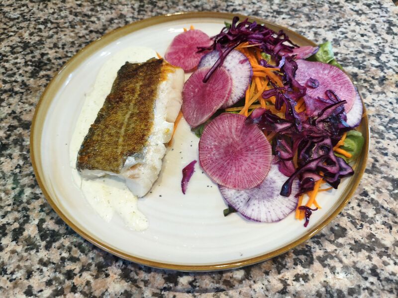 Dos de cabillaud crème d'estragon 