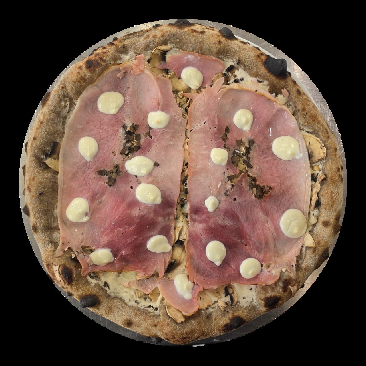 Avril La Tartufo - Base crème oignons confits, jambon à la truffe et huile de truffe