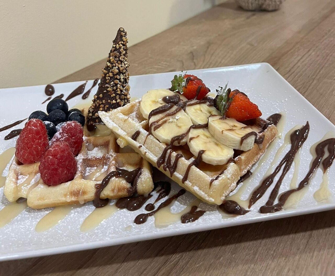 Gofre fresa y plátano