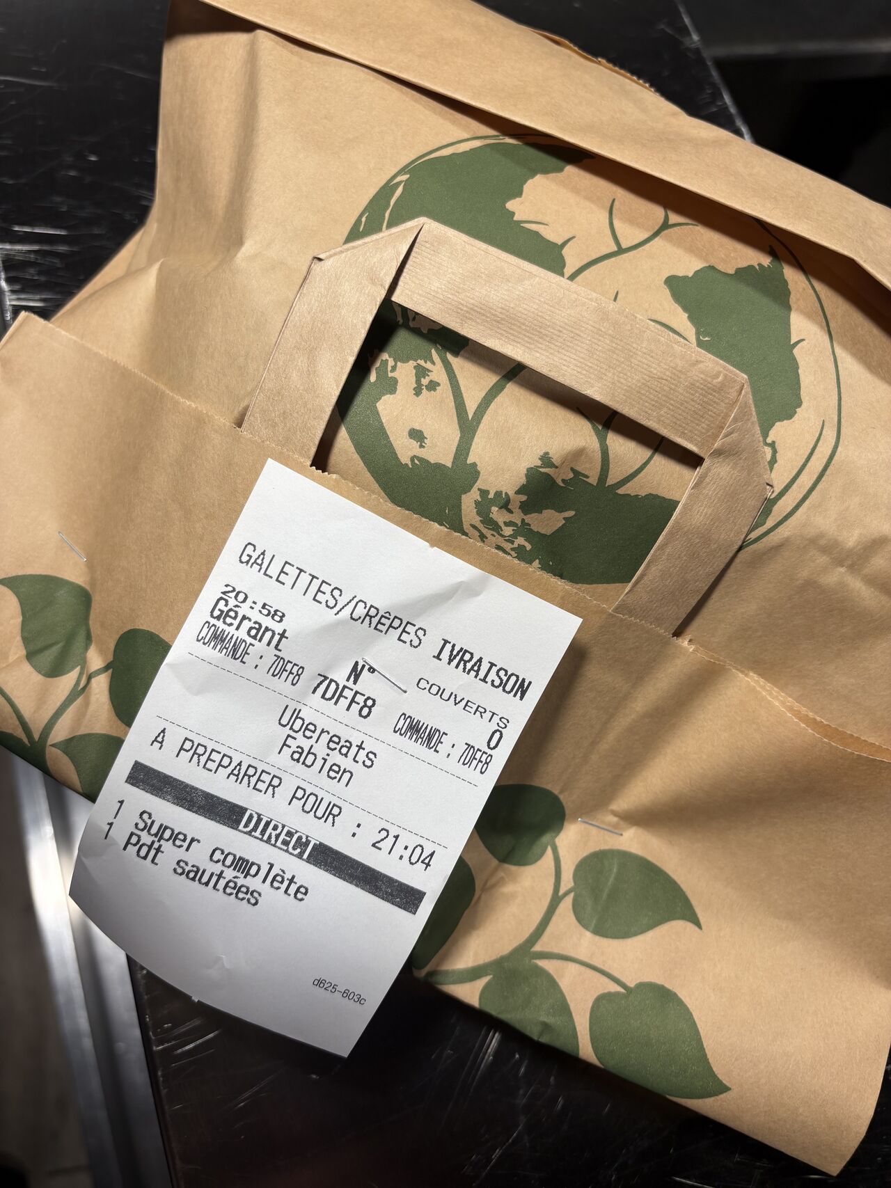 Votre commande à emporter ou à livrer via Uber Eat