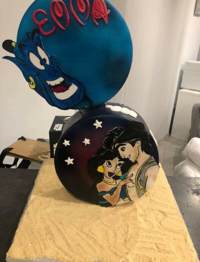 Cake design sur le thème Aladdin.