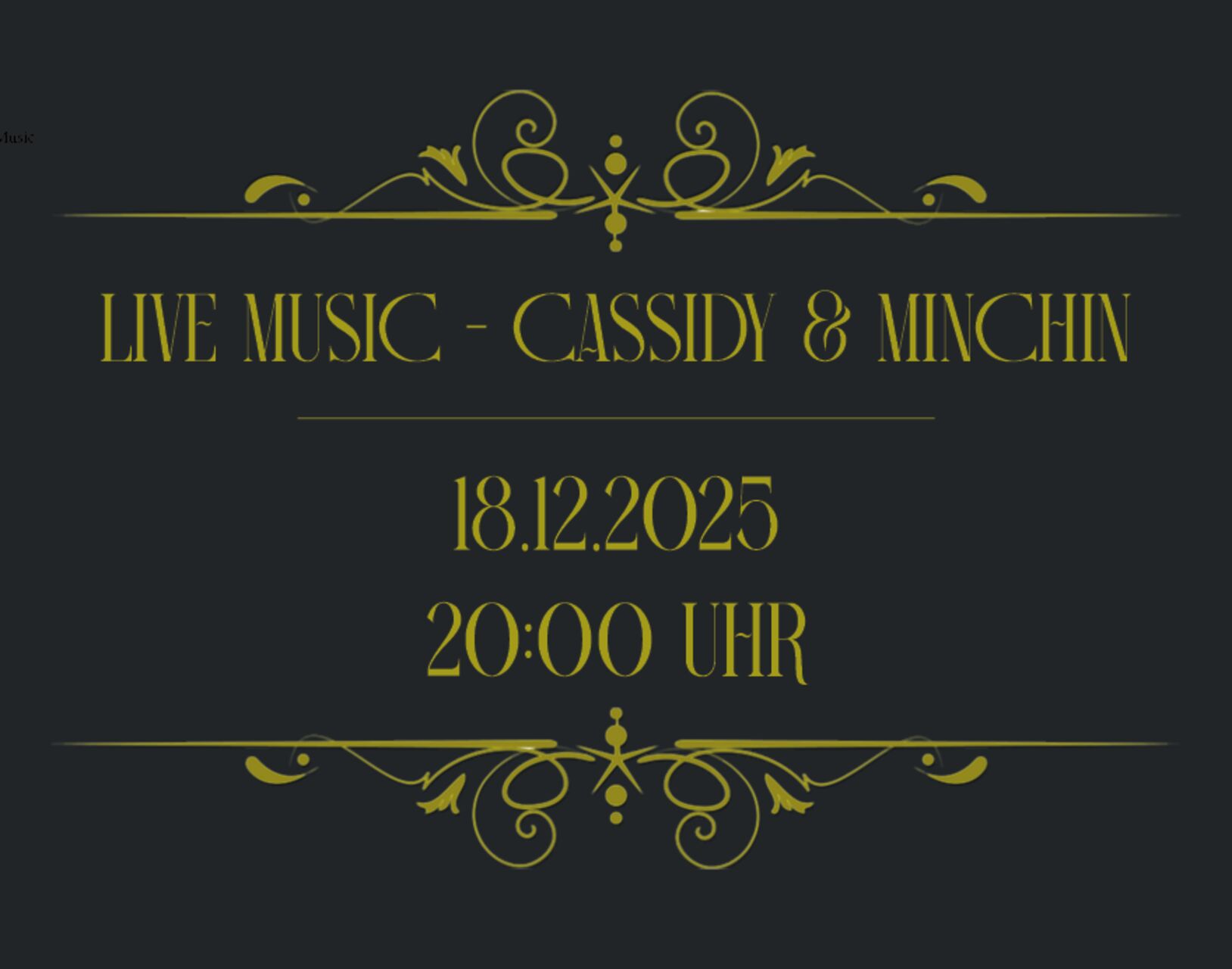 LIVE MUSIC - CASSIDY & MINCHIN