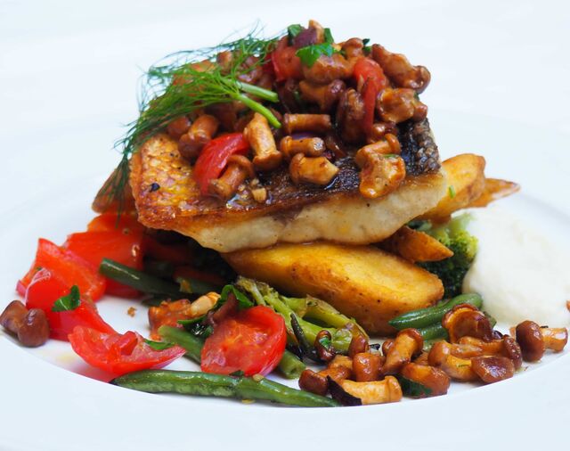 Fischfilet mit Pfifferlinge
