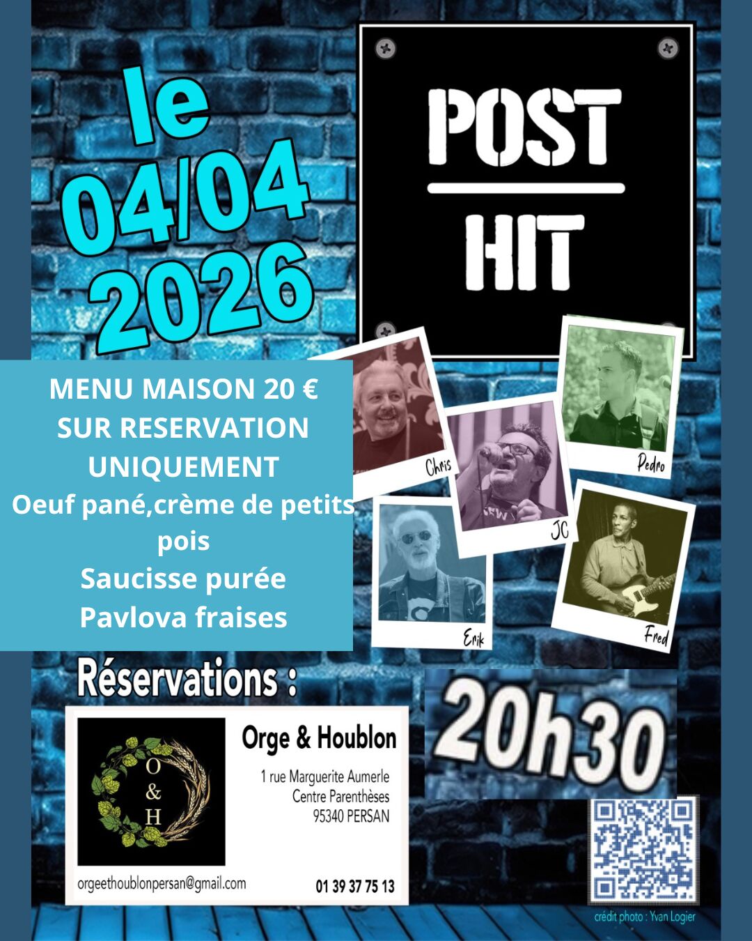 Repas Concert des Post- Hit samedi 4 avril à 20h30