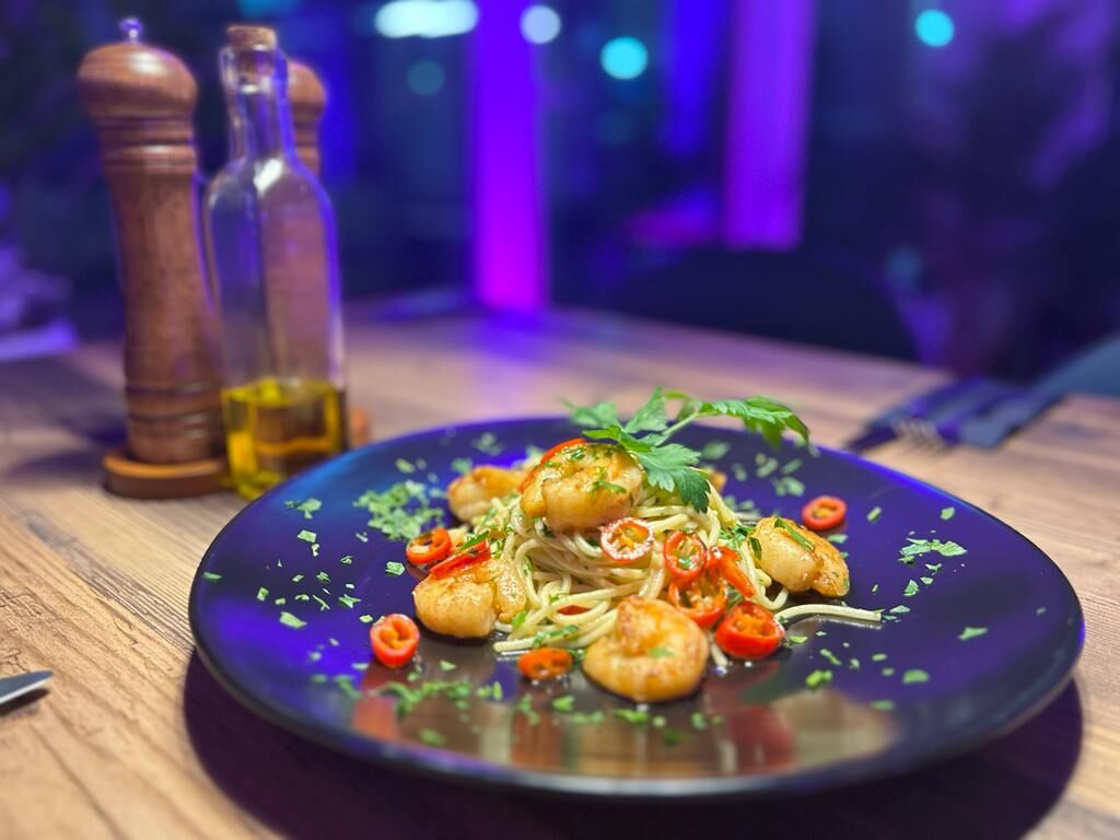 Spaghetti Aglio e Olio mit Gambas