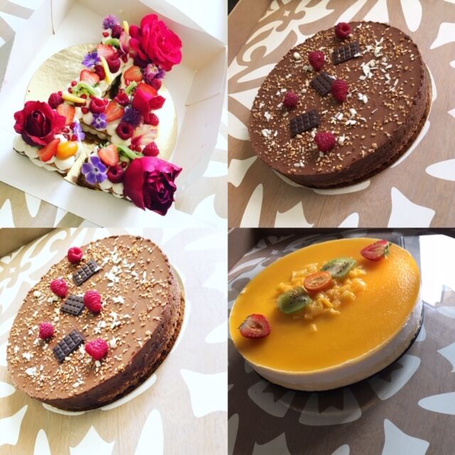 Gâteaux élaborés - Latter Cake aux fruits, Croustillant au chocolat, Bavarois Mangue-Coco