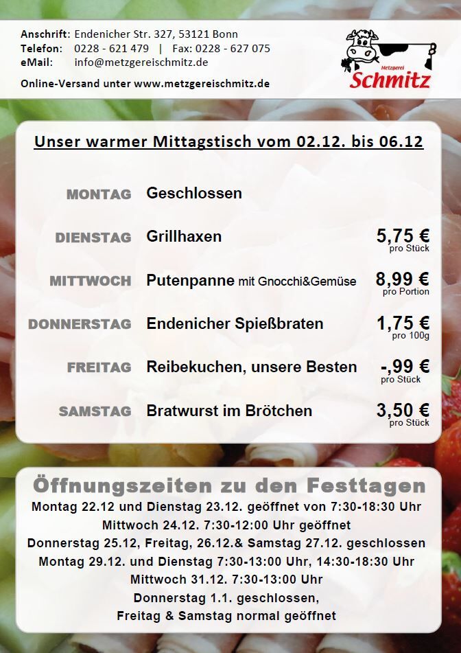 Unser Mittagstisch für diese Woche: