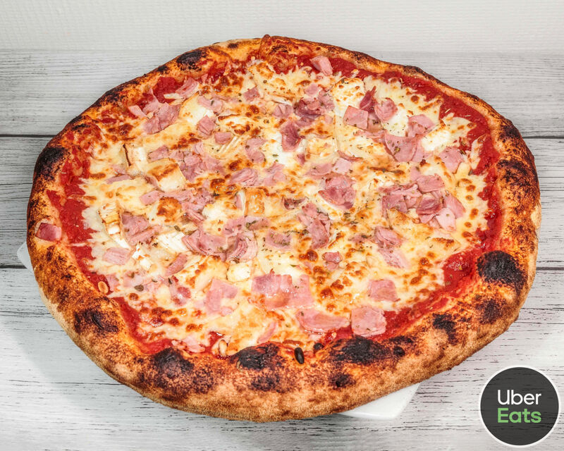 Sauce tomate, mozzarella, jambon blanc, chèvre, miel, origan 13,90€