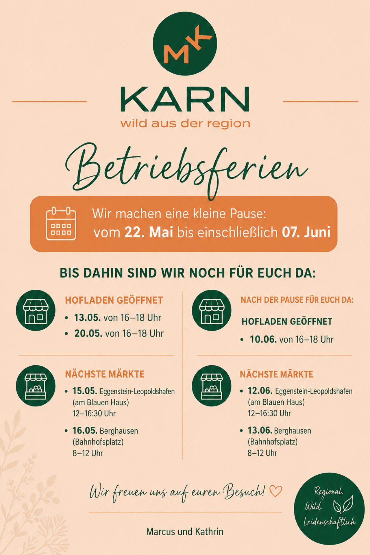 Betriebsferien