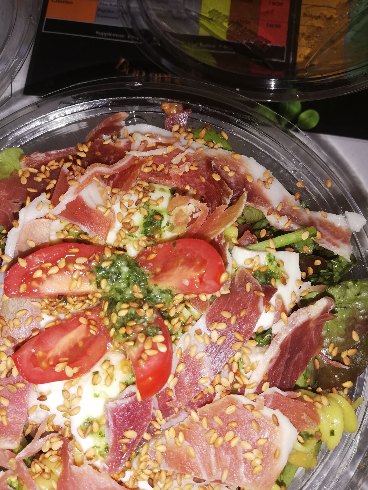 Salade mozzarella jambon Serrano