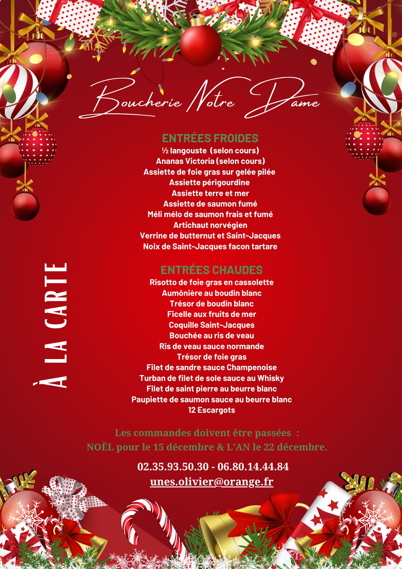 MENU DE NOEL