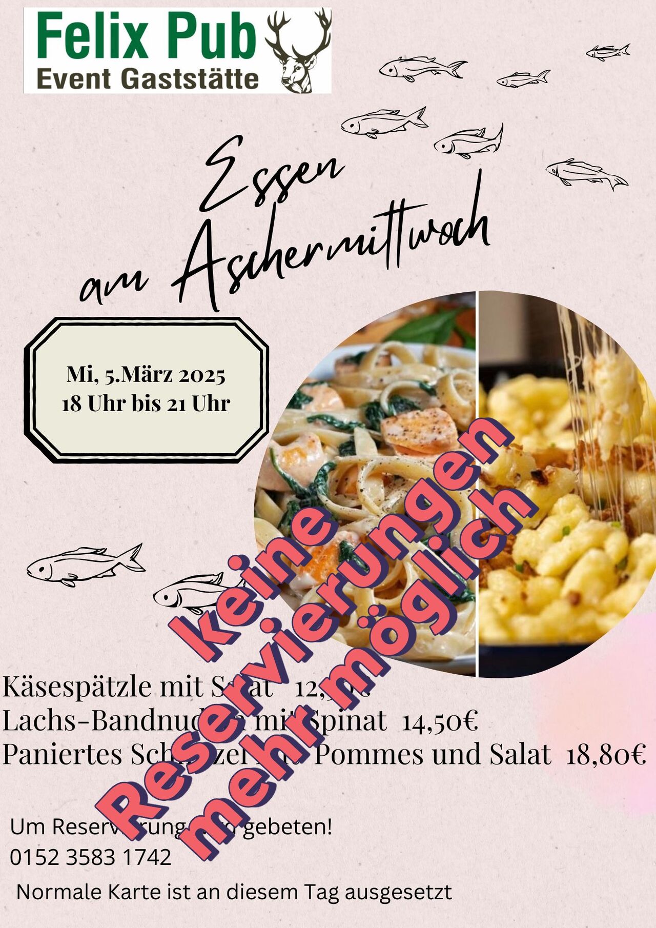 Aschenmittwochsessen / KEINE RESERVIERUNGEN MEHR MÖGLICH !!
