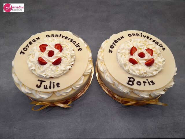 Fraisiers à ma façon pour 14/16 personnes chacun