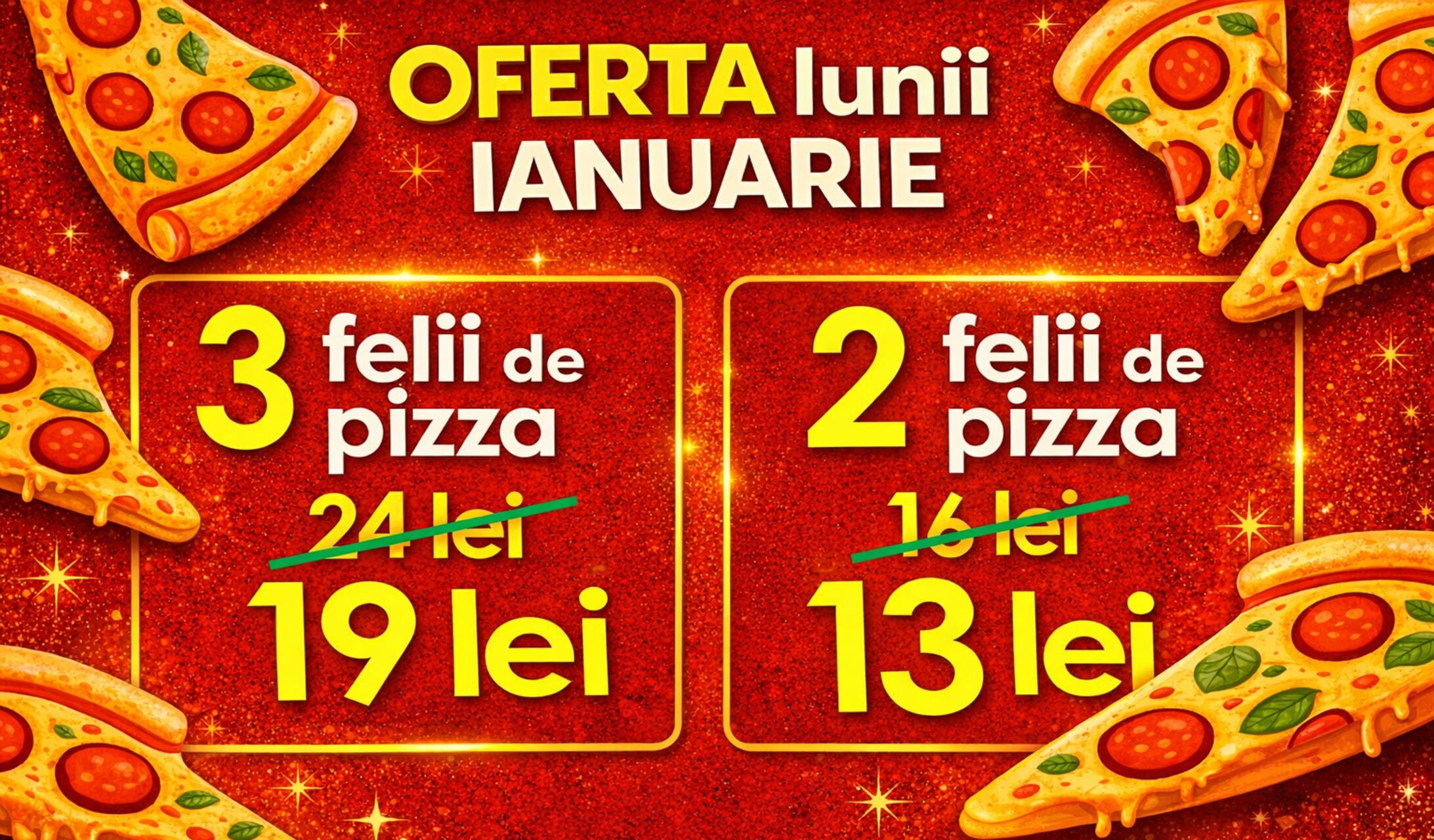 Pizza la felie — boost de energie