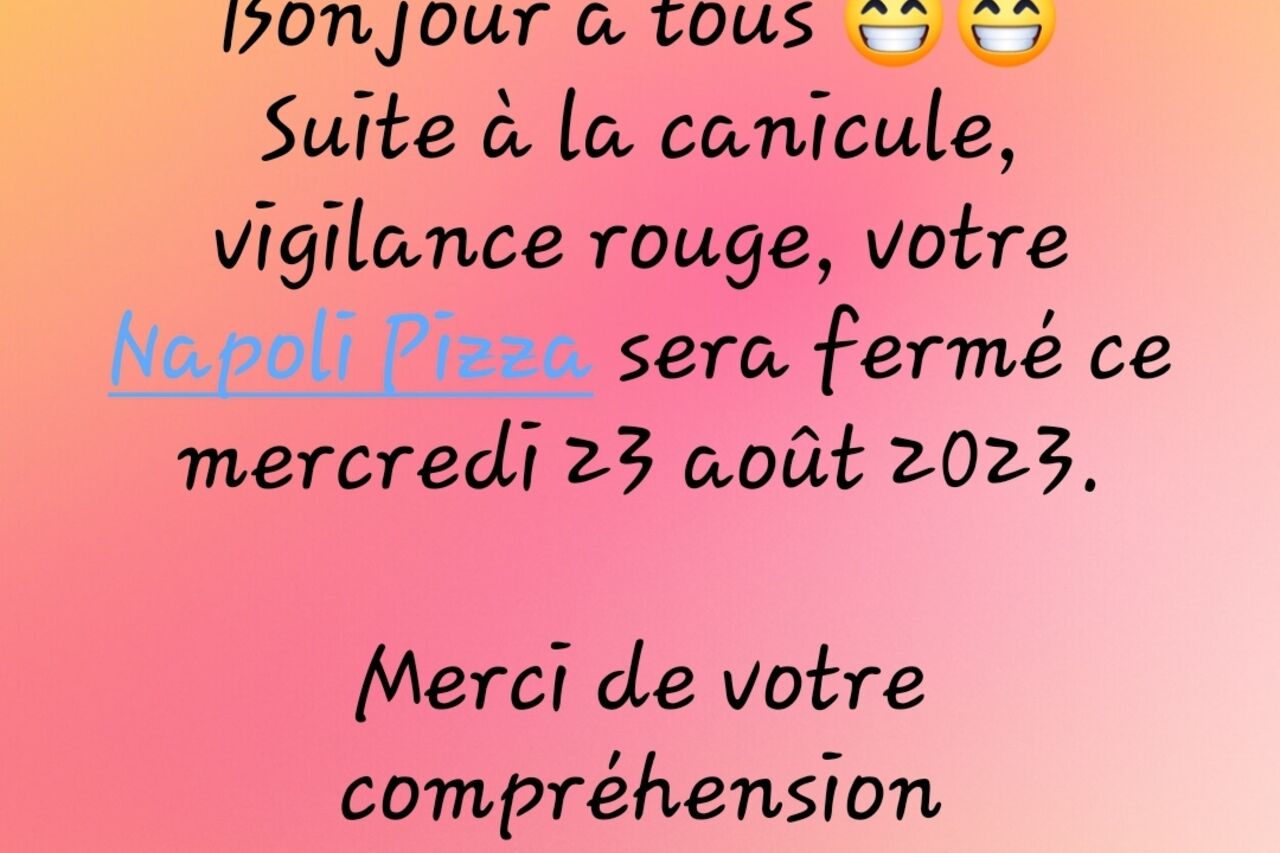 Fermeture Canicule mercredi 23 août 2023