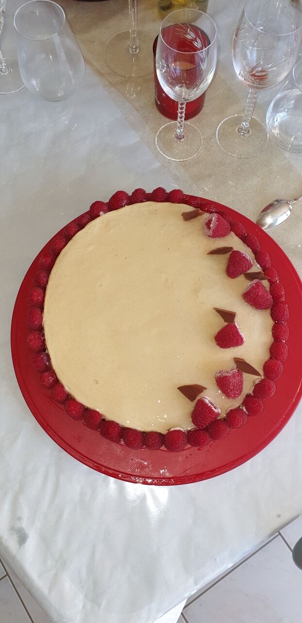 Tarte Litchis framboises 