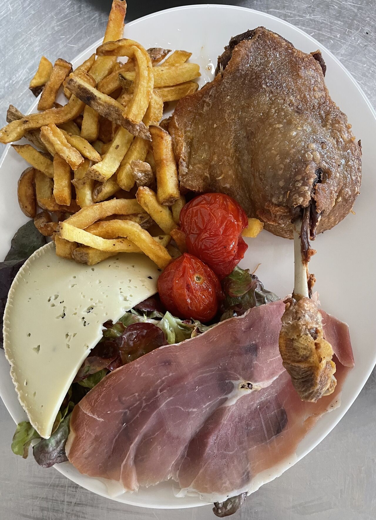 Assiette combiné confit de canard