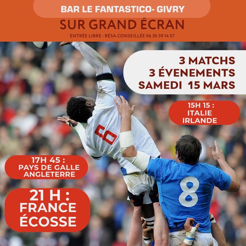 3 Matchs 3 Évènements RUGBY Diffusion Grand Écran