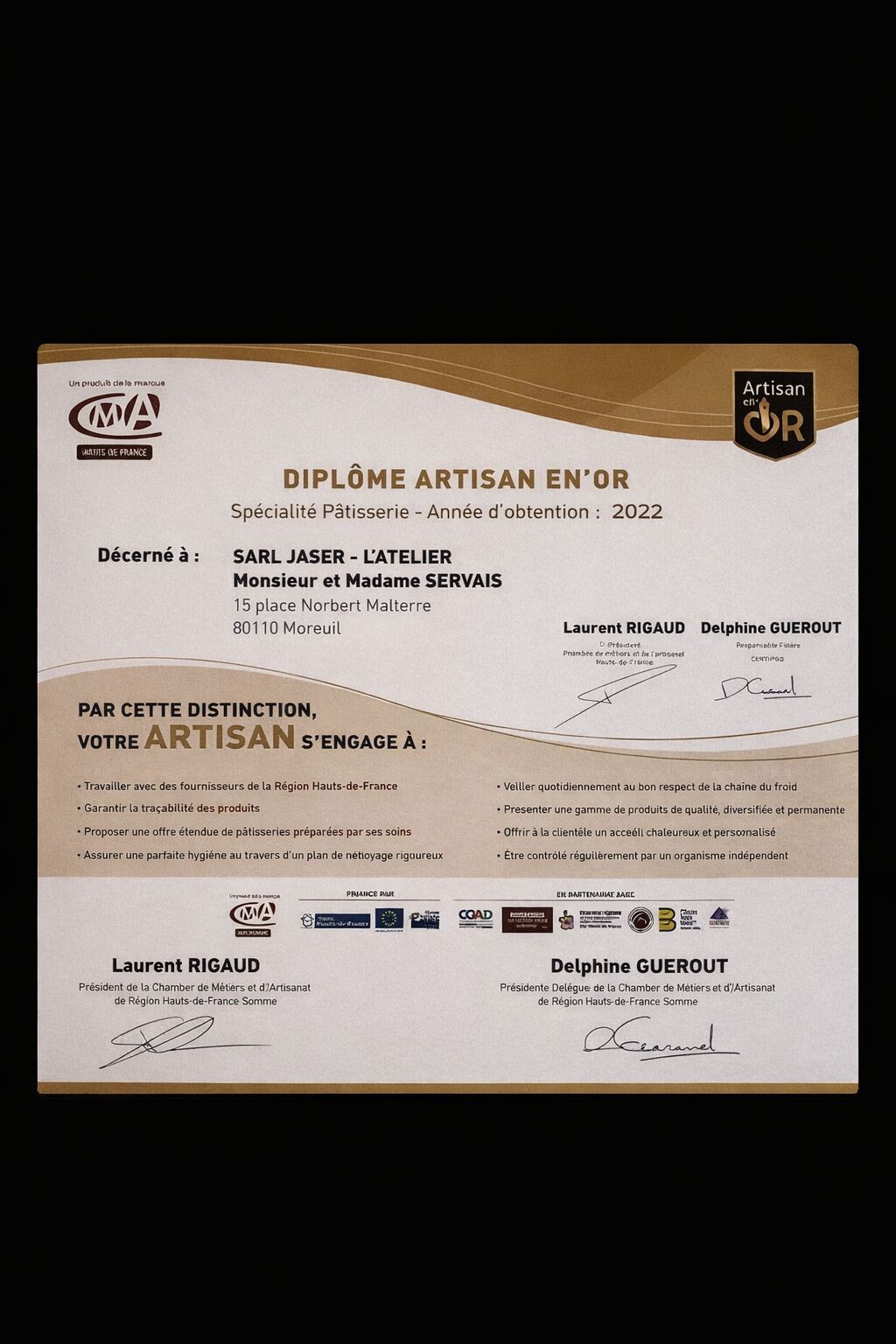 Artisan en or Pâtisserie