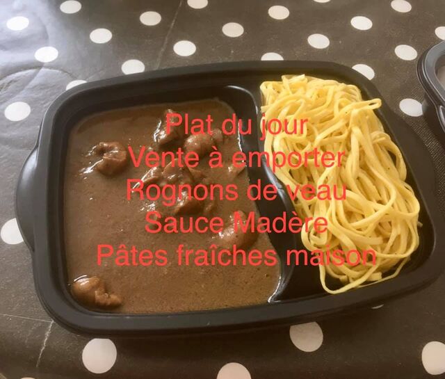 VENTE A EMPORTER : MENU DU JOUR Entrée Plat Dessert et Pain 