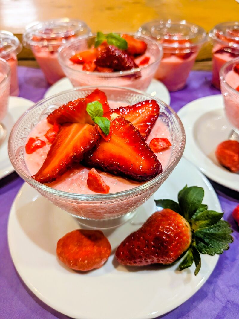 Riz au lait pralines roses