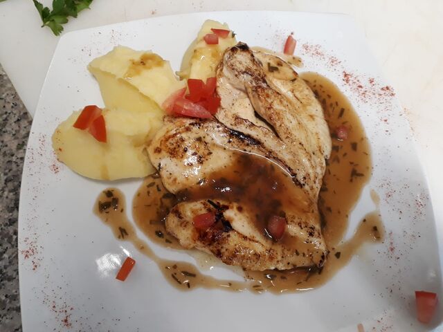 Poulet paillard et purée maison