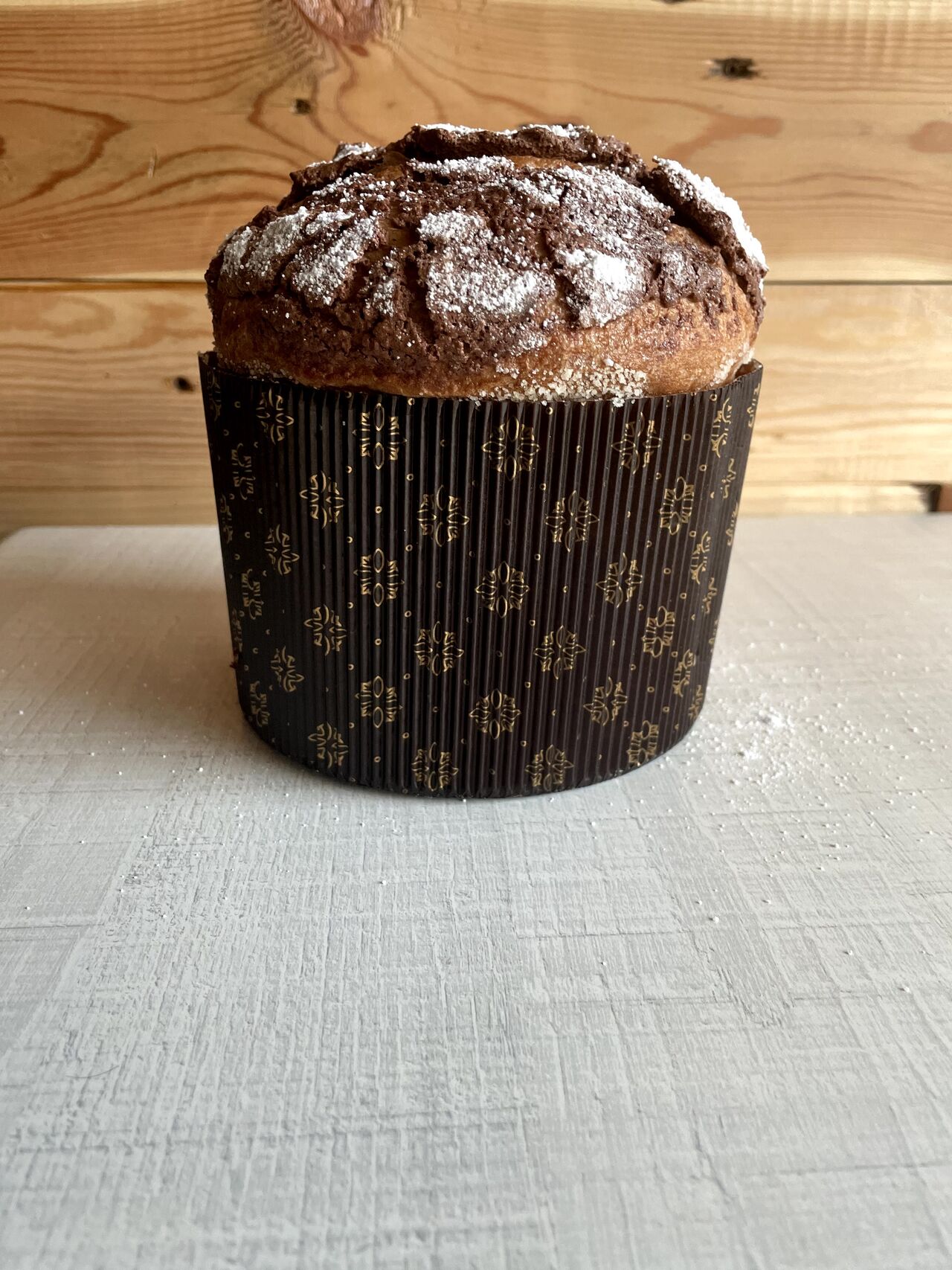 Panettone de tres chocolates.