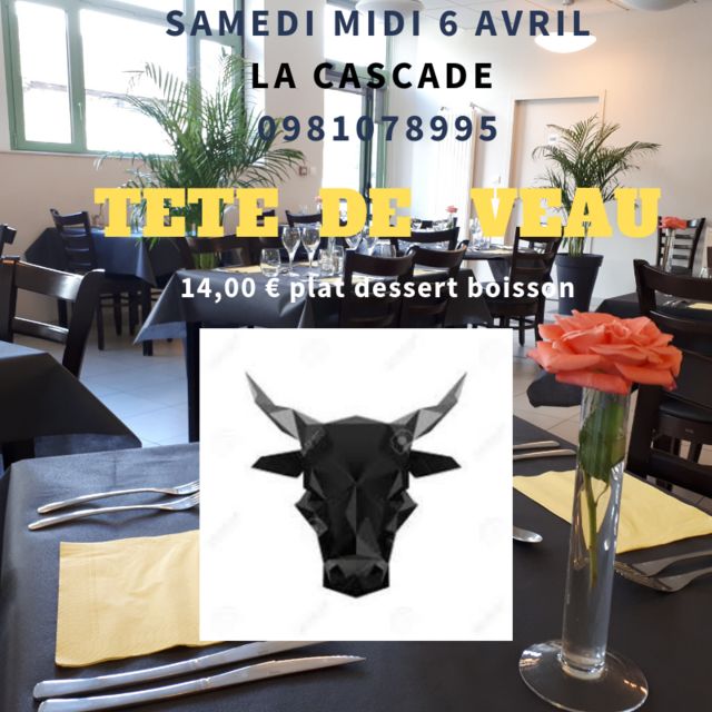 6 avril repas tête de veau 14,00 €