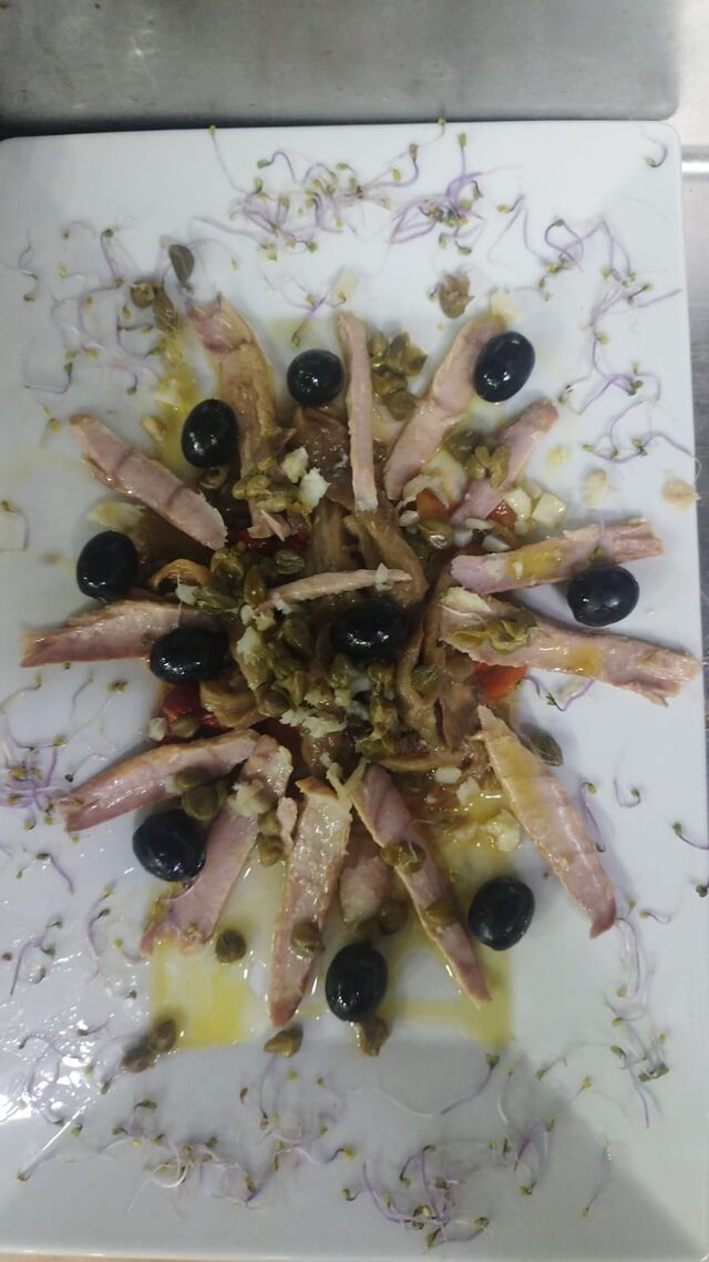 Asado de Verduras con Ventresca de Atún y Bacalao