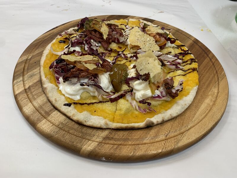 Nuova zafferano‼️cr. di patate allo zafferano,radicchio,Norcia arrosto,p.da insalata,f.tostato e glassa?