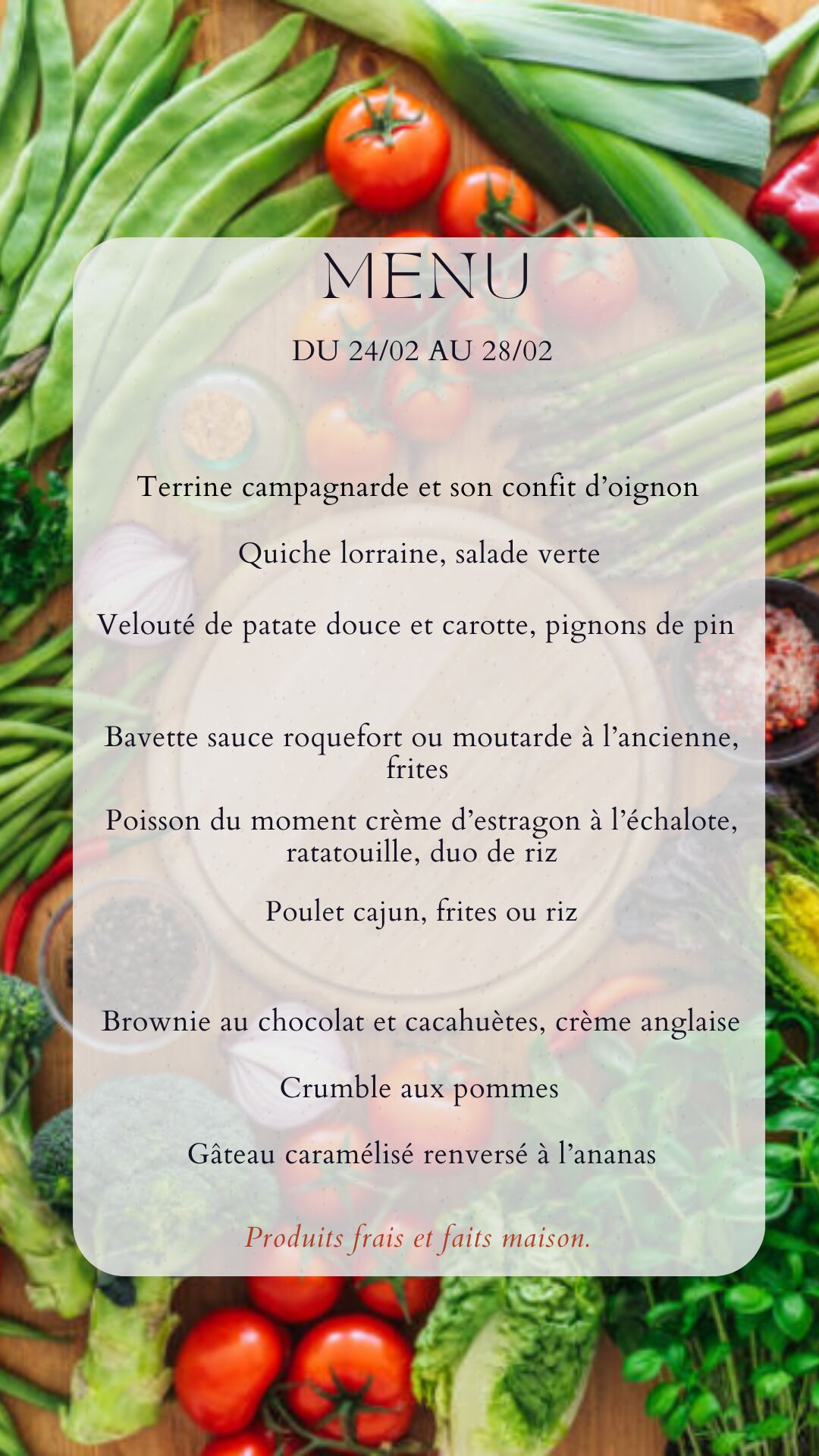 Menu du 24/02/26 au 28/02/26