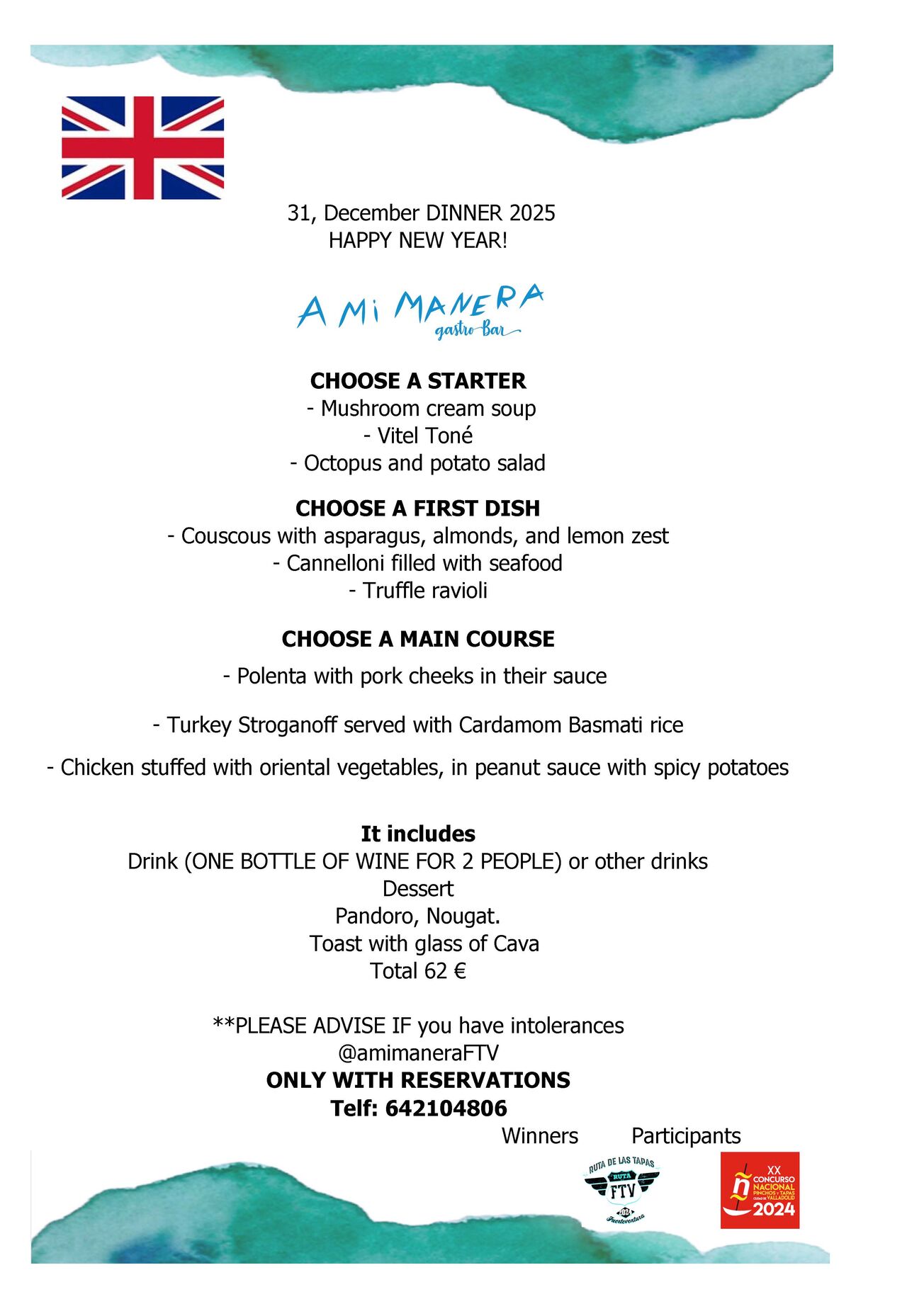 31, December DINNER 2025 HAPPY NEW YEAR!