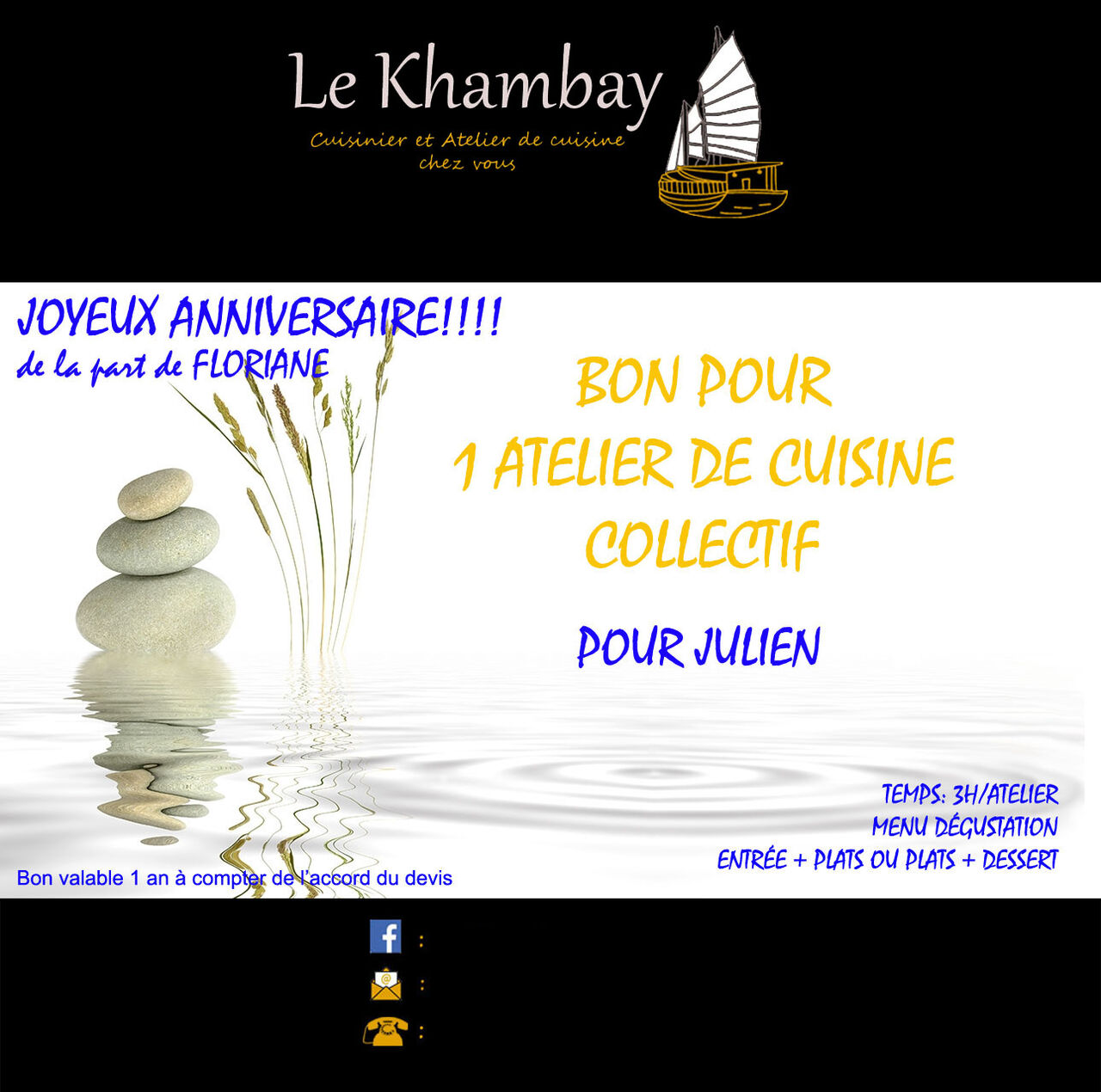 Carte cadeau personnalisée 