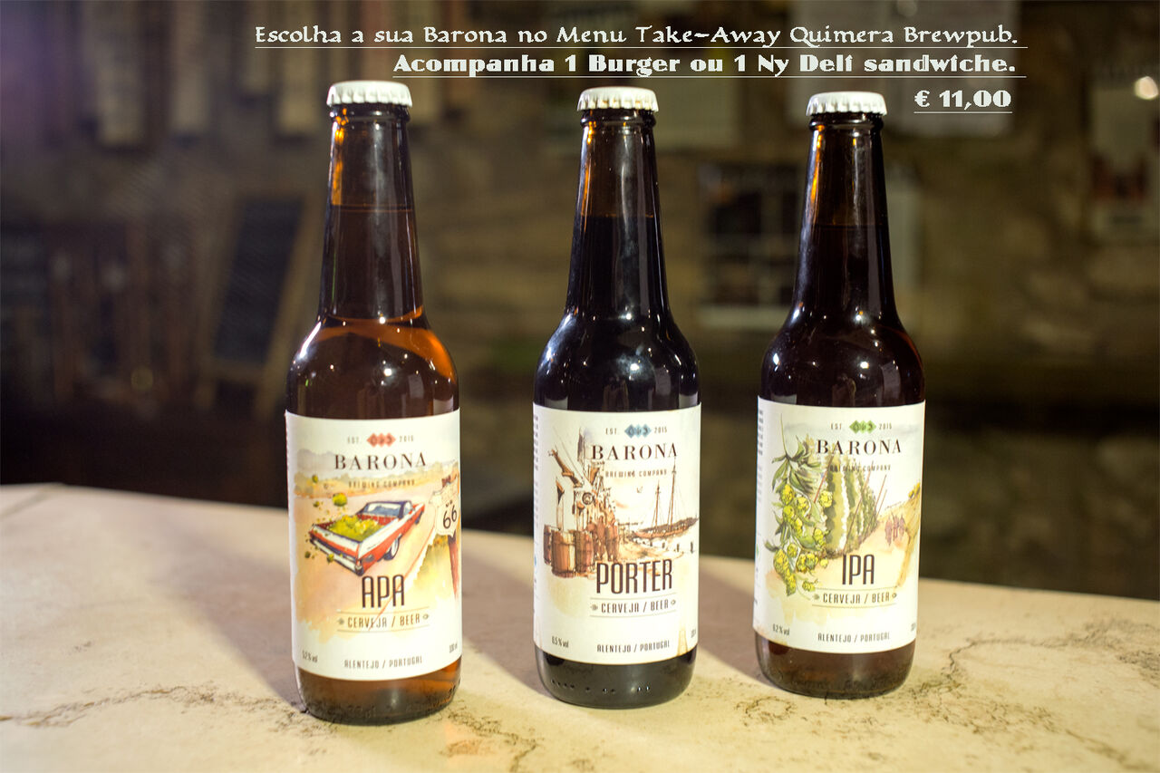 Cerveja Barona acompana o take-away.