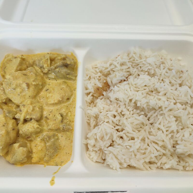 Sauté de poulet à l'Indienne, riz basmati